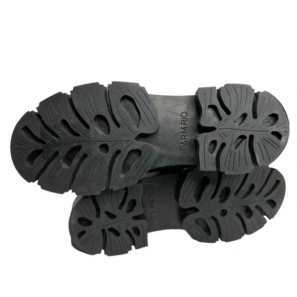 FARM Rio Embroidered Tall Faux Suede Lug Boot in Black  Sz: 10 - Picture 8 of 12